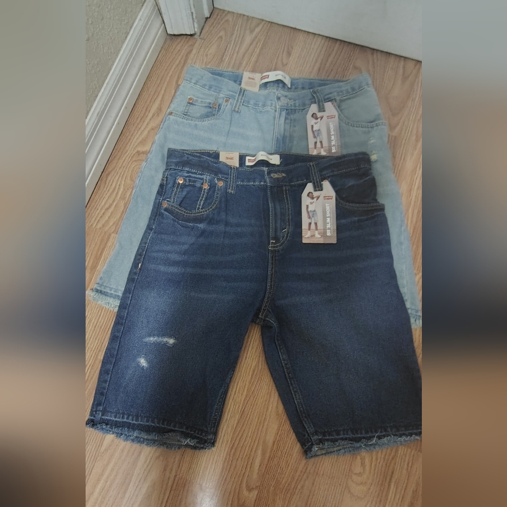 Levi's Light and Dark Blue Denim Shorts